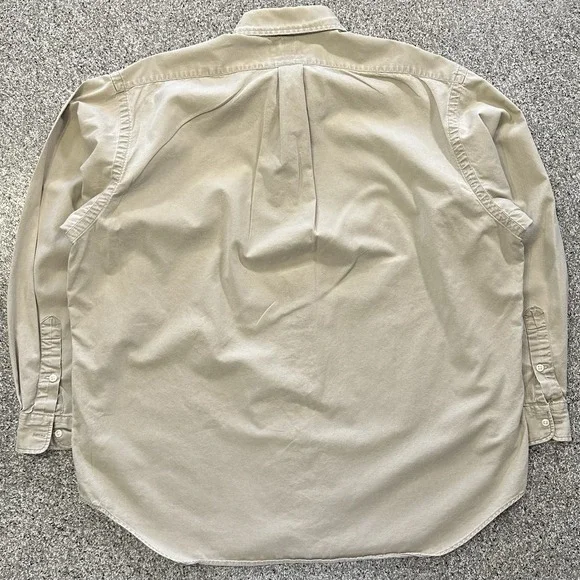Ralph Lauren Button Down Shirt Mens XL Blake Cotton Twill Tan Long Sleeve - Picture 8 of 8